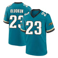 tocy J.Jaguars #23 Foyesade Oluokun Player Teal Prowler Throwback Limited Home Game Stitched Jerseys