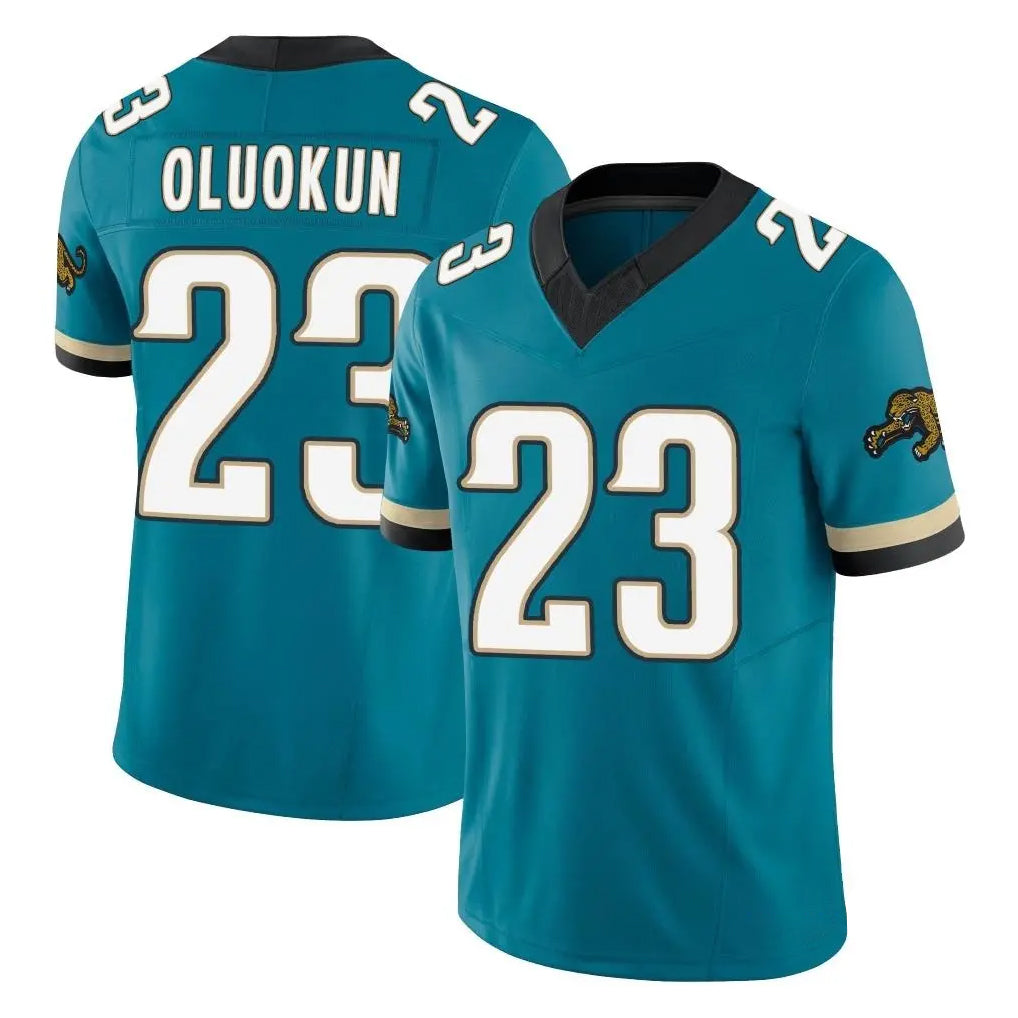 tocy J.Jaguars #23 Foyesade Oluokun Player Teal Prowler Throwback Vapor F.U.S.E. Limited Home Game Stitched Jerseys