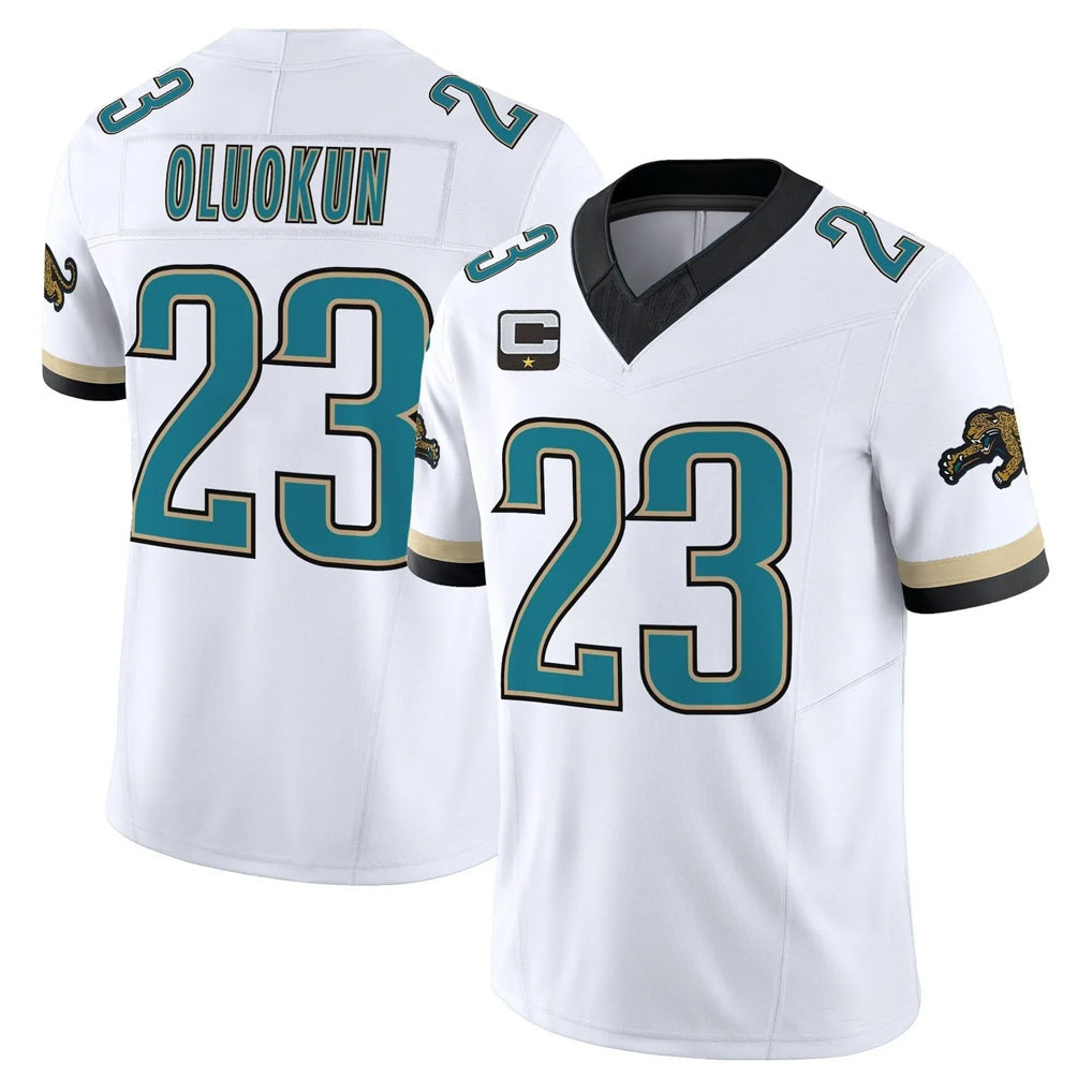 tocy J.Jaguars #23 Foyesade Oluokun Player White Prowler Throwback Vapor F.U.S.E. Limited Home Game Stitched Jerseys