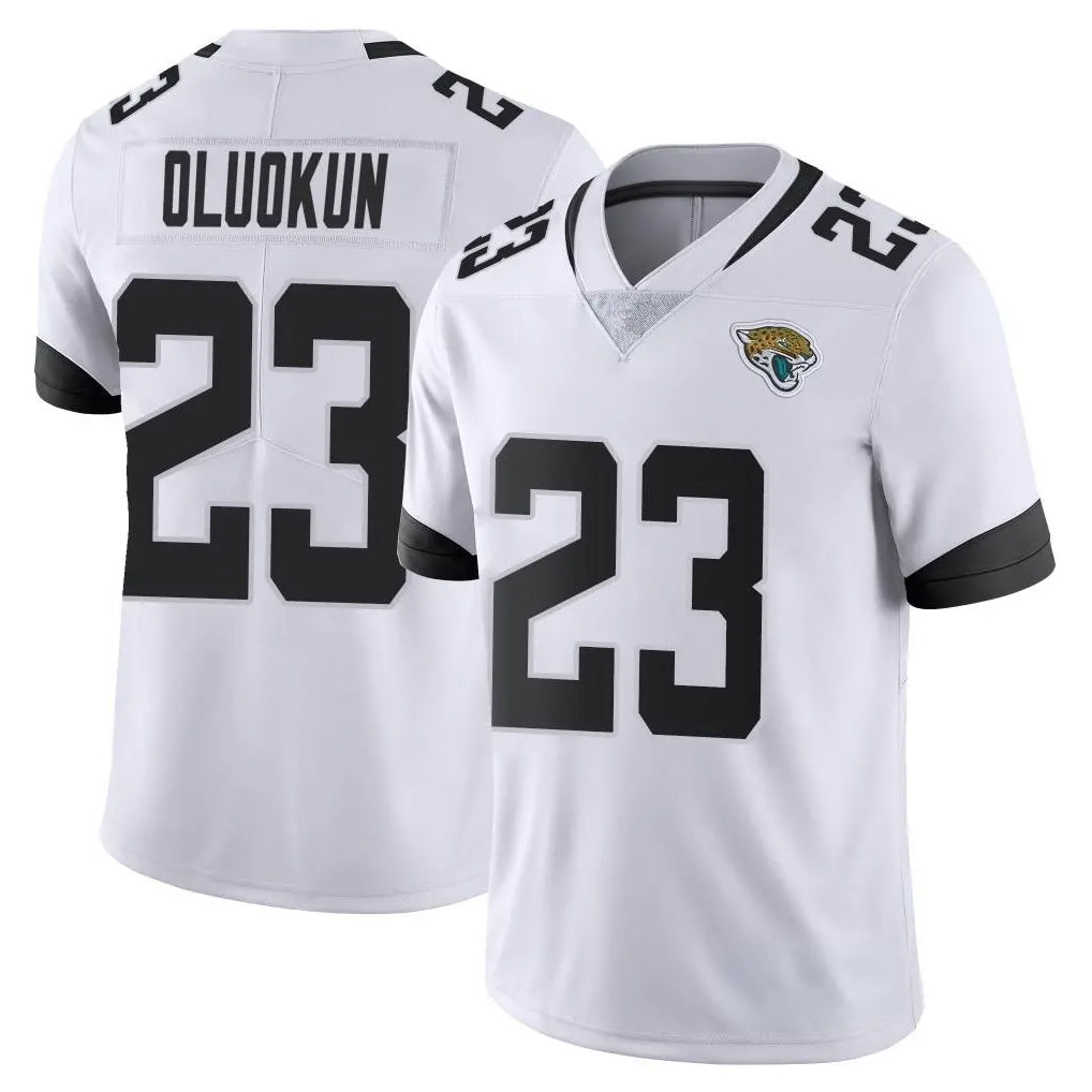 tocy J.Jaguars #23 Foyesade Oluokun Player White Vapor Untouchable Limited Home Game Stitched Jerseys