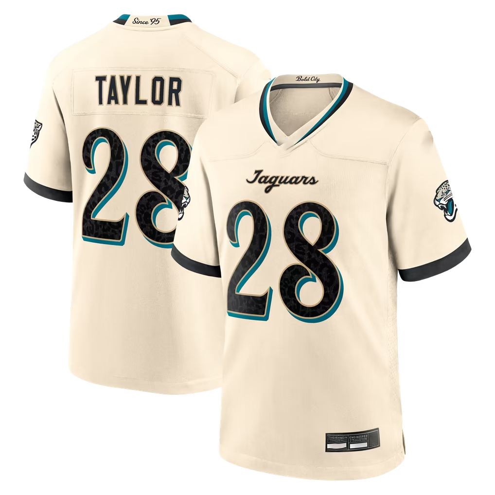 Tocy J.Jaguars #28 Fred Taylor Natural  2026 Rivalries Collection Game Stitched Jerseys