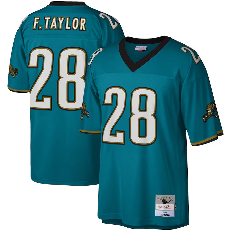 tocy J.Jaguars #28 Fred Taylor Player Mitchell & Ness Teal Legacy Replica Stitched Jerseys