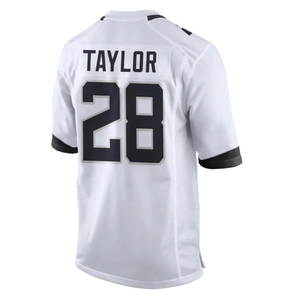tocy J.Jaguars #28 Fred Taylor Player White Home Game Stitched Jerseys