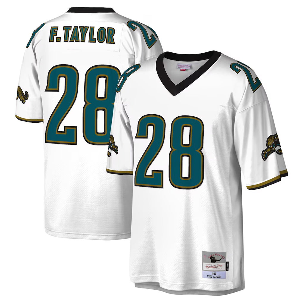 tocy J.Jaguars #28 Fred Taylor?Player White Mitchell & Ness Legacy Home Game Stitched Jerseys