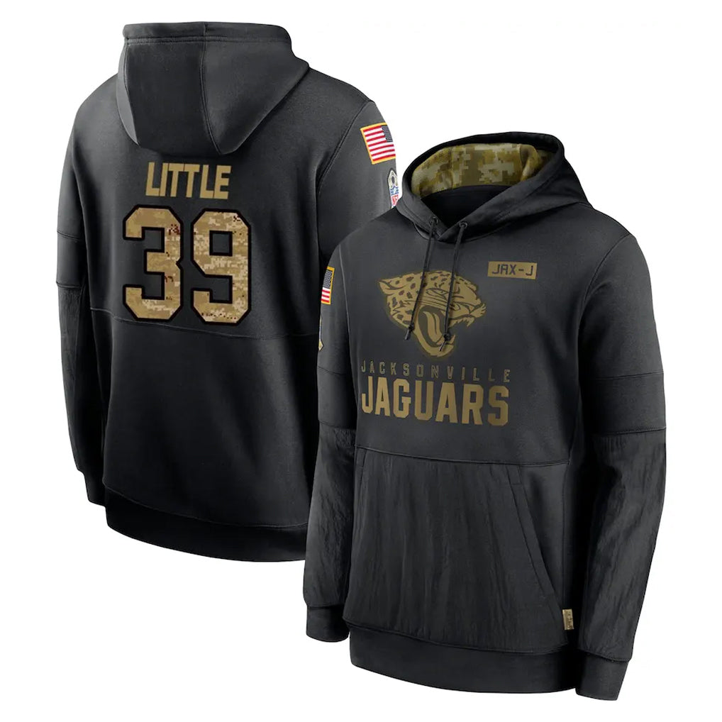 tocy J.Jaguars #39 Cam Little Player Black Salute to Service Hoodies Limited Game Stitched Jerseys