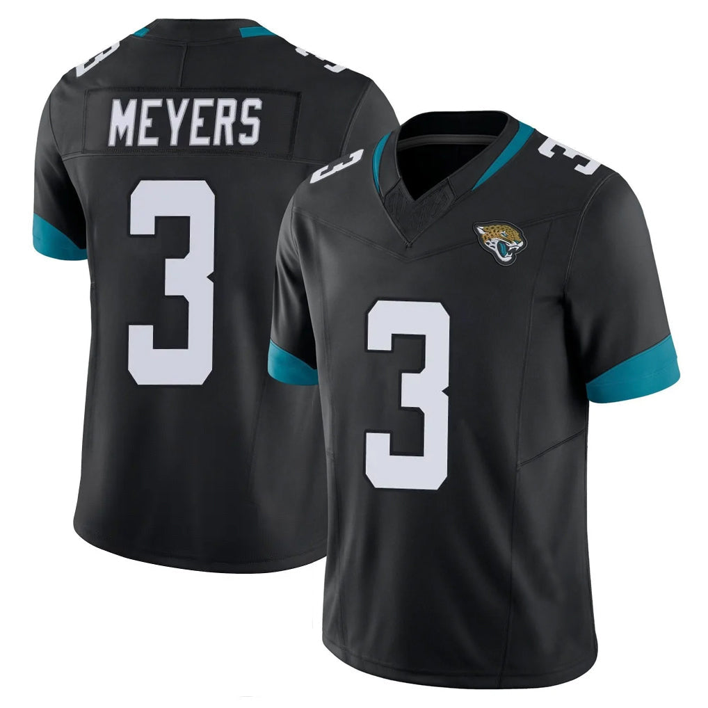 tocy J.Jaguars #3 Jakobi Meyers Player Black Vapor F.U.S.E. Limited Home Game Stitched Jerseys