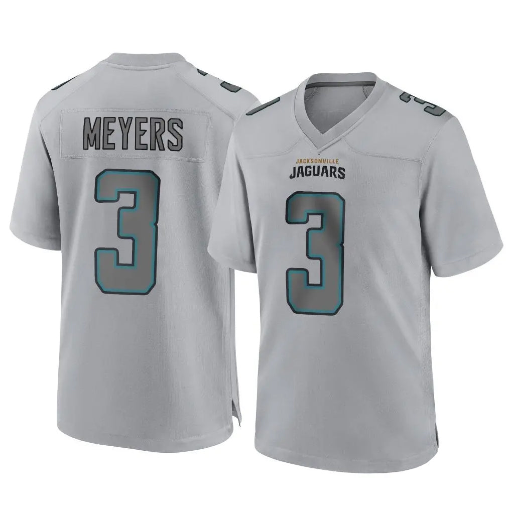 tocy J.Jaguars #3 Jakobi Meyers Player Gray Atmosphere Fashion Home Game Stitched Jerseys