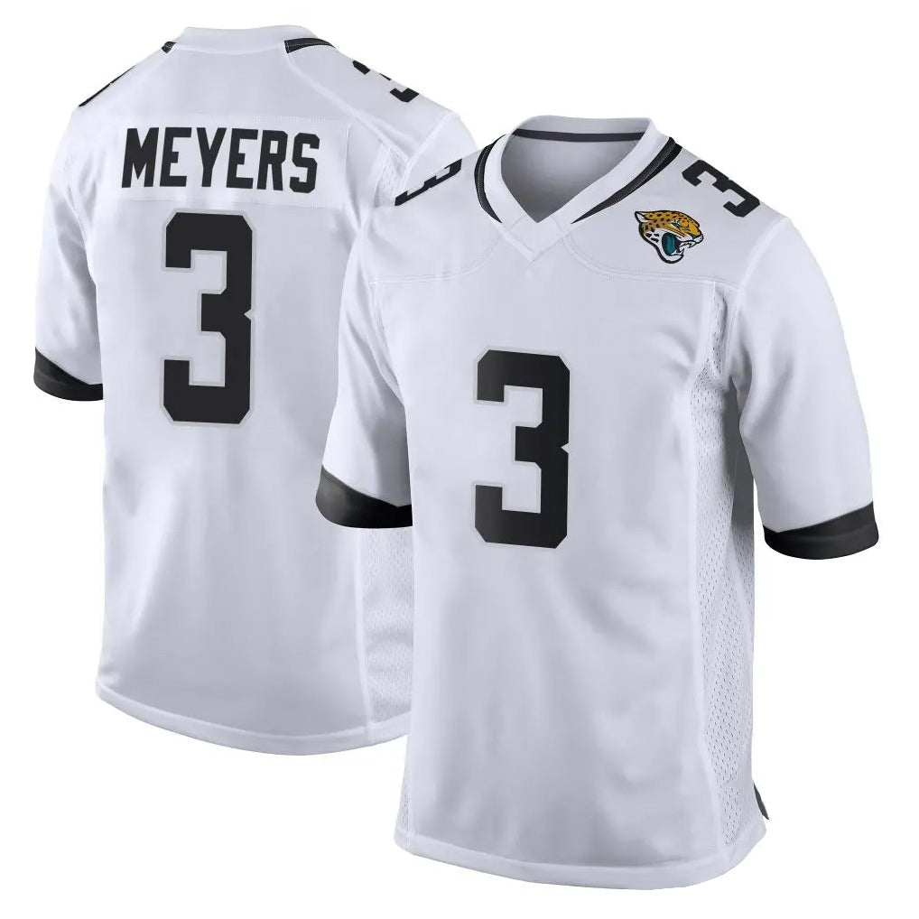 tocy J.Jaguars #3 Jakobi Meyers Player White Home Game Stitched Jerseys