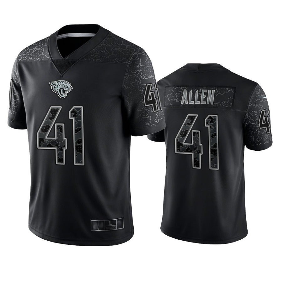tocy J.Jaguars #41 Josh Hines-Allen Player Black RFLCTV Limited Football Jerseys