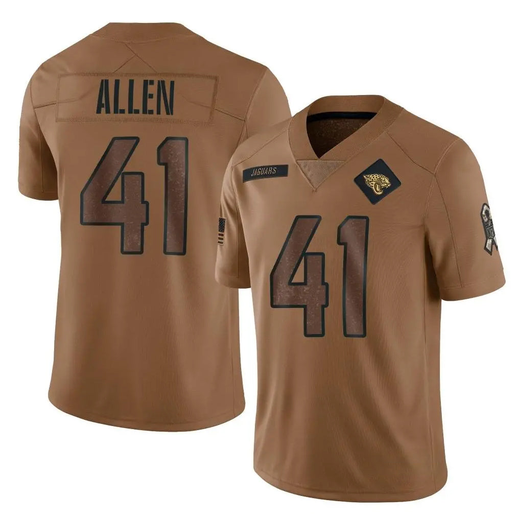 tocy J.Jaguars #41 Josh Hines-Allen Player Brown Salute To Service Limited Stitched Jerseys