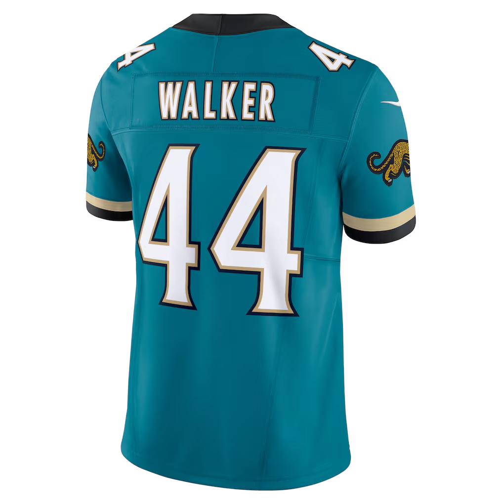 tocy J.Jaguars #44 Travon Walker Teal Prowler Throwback Vapor F.U.S.E. Limited Stitched Jerseys