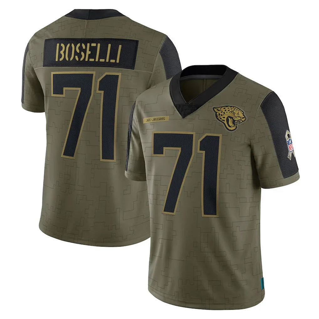 tocy J.Jaguars #71 Tony Boselli?Player Olive Salute To Service Limited Game Stitched Jerseys