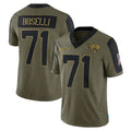 tocy J.Jaguars #71 Tony Boselli?Player Olive Salute To Service Limited Game Stitched Jerseys