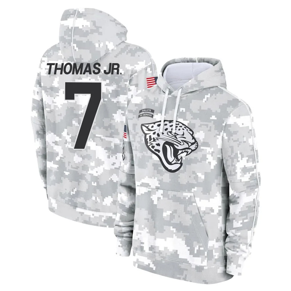 tocy J.Jaguars #7 Brian Thomas Jr. Player Arctic Camo Salute to Service Hoodies Limited Game Stitched Jerseys