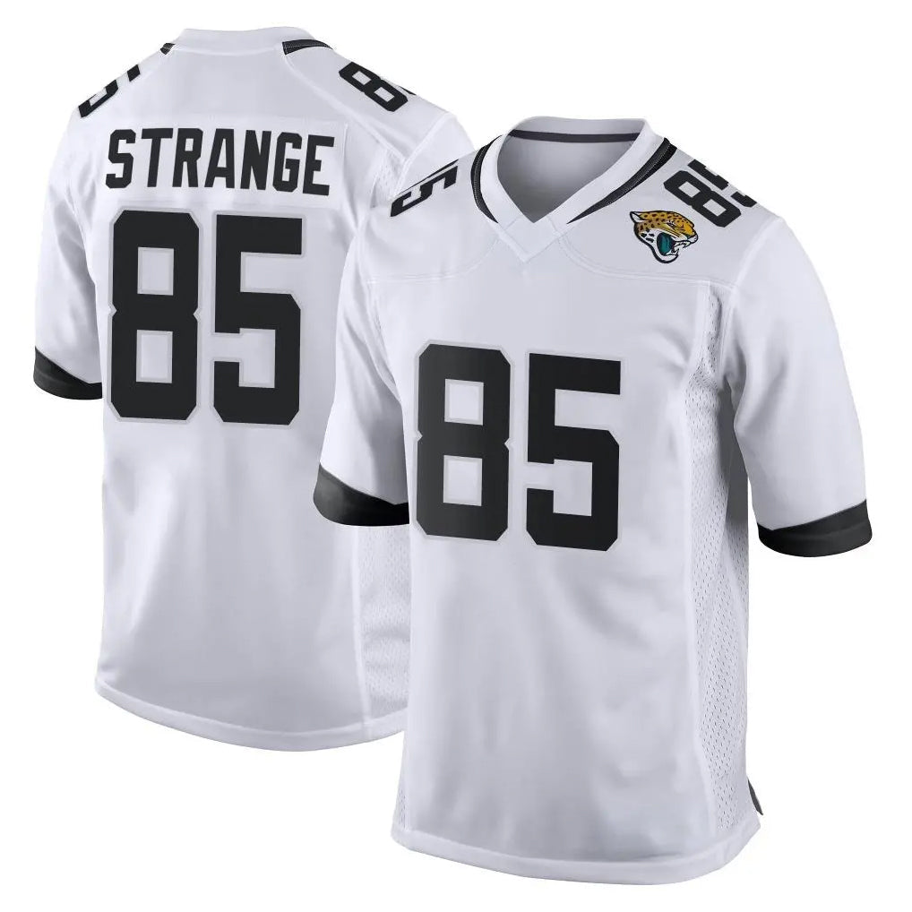 tocy J.Jaguars #85 Brenton Strange Player White Home Game Stitched Jerseys