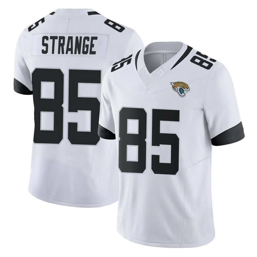 tocy J.Jaguars #85 Brenton Strange Player White Vapor F.U.S.E. Limited Home Game Stitched Jerseys