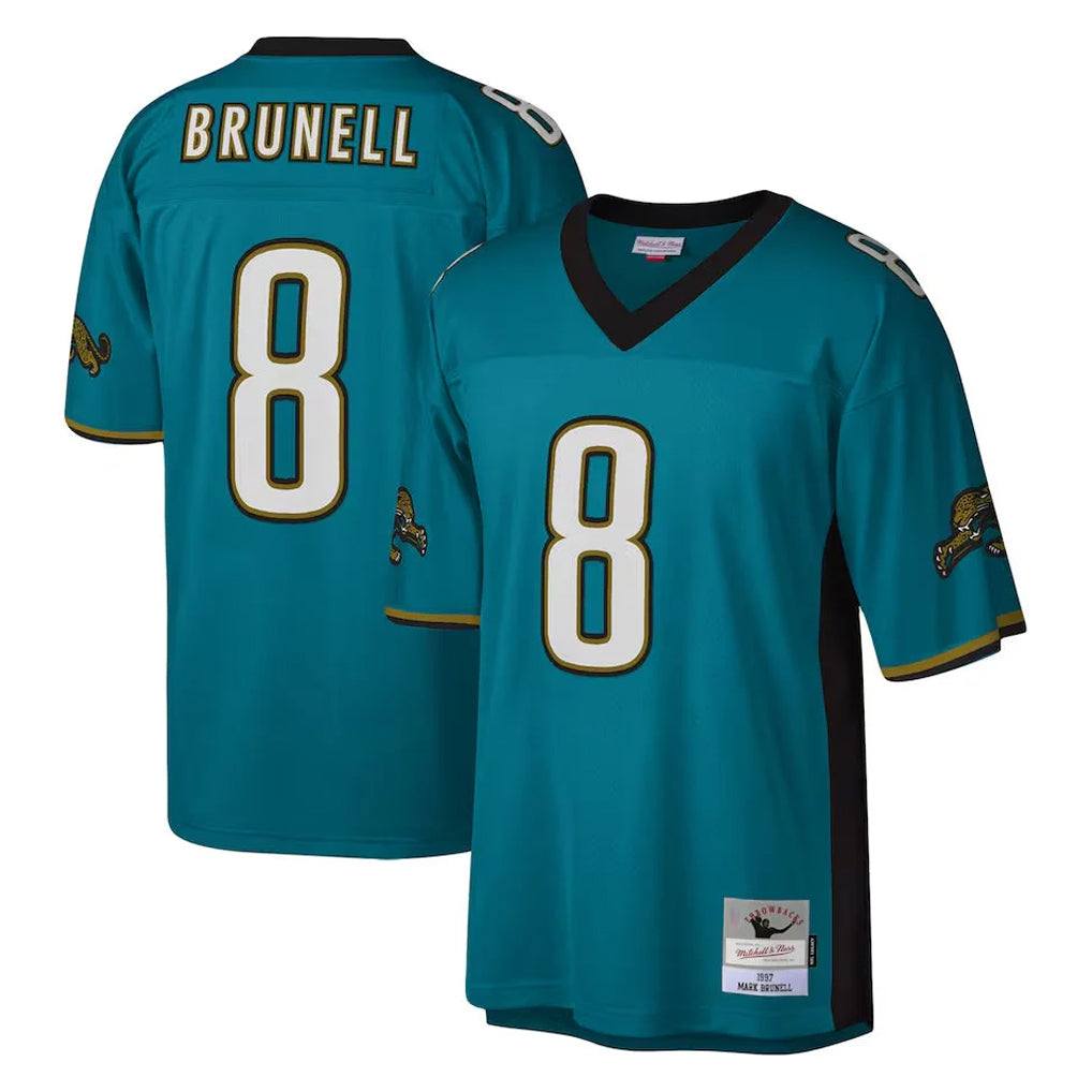 tocy J.Jaguars #8 Mark Brunell?Player Teal Mitchell & Ness Legacy Home Game Stitched Jerseys