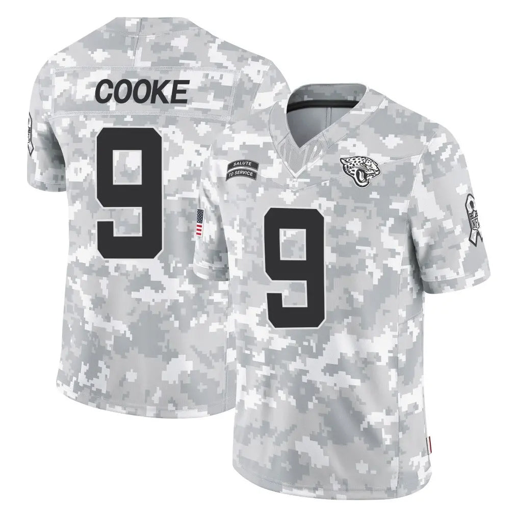 tocy J.Jaguars #9 Logan Cooke Player Arctic Camo Salute To Service Limited Game Stitched Jerseys