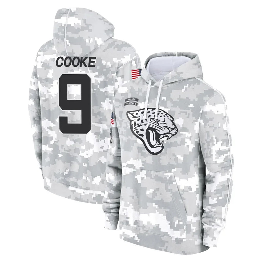tocy J.Jaguars #9 Logan Cooke Player Arctic Camo Salute to Service Hoodies Limited Game Stitched Jerseys