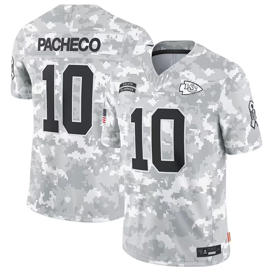 tocy KC.Chiefs #10 Isiah Pacheco Player Arctic Camo Salute to Service Limited Stitched Jerseys