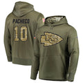 tocy KC.Chiefs #10 Isiah Pacheco Player Salute to Service Limited Olive Hoodies Stitched Jerseys