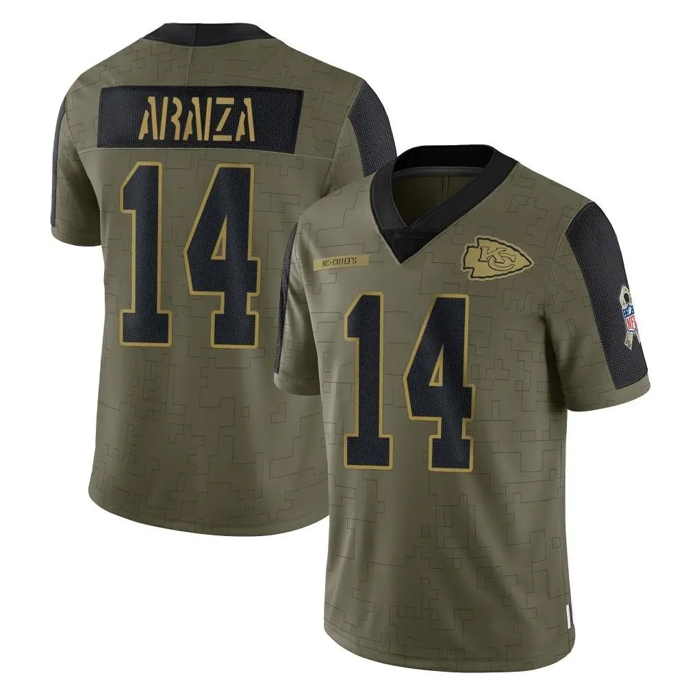 tocy KC.Chiefs #14 Matt Araiza Player Olive Salute To Service Limited Game Stitched Jerseys
