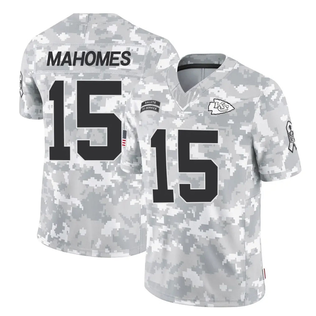 tocy KC.Chiefs #15 Patrick Mahomes Player Arctic Camo Salute To Service Limited Game Stitched Jerseys