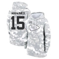 tocy KC.Chiefs #15 Patrick Mahomes Player Arctic Camo Salute to Service Hoodies Stitched Jerseys