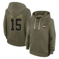 tocy KC.Chiefs #15 Patrick Mahomes Player Olive Salute to Service Hoodies Stitched Jerseys