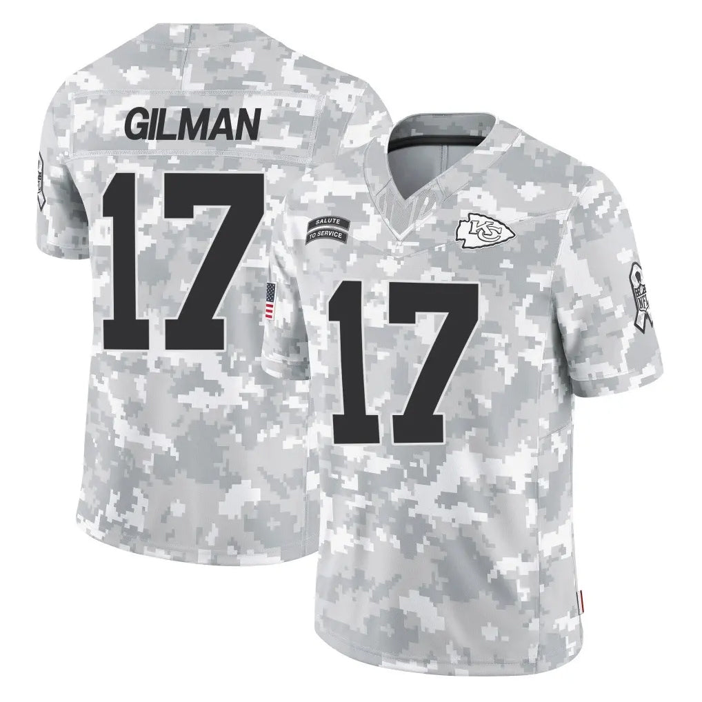 tocy KC.Chiefs #17 Alohi Gilman Player Arctic Camo Salute To Service Limited Game Stitched Jerseys
