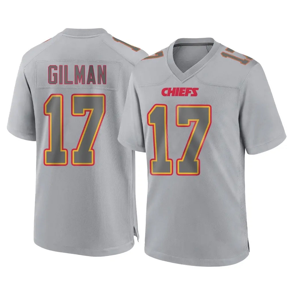 tocy KC.Chiefs #17 Alohi Gilman Player Gray Atmosphere Fashion Game Stitched Jerseys
