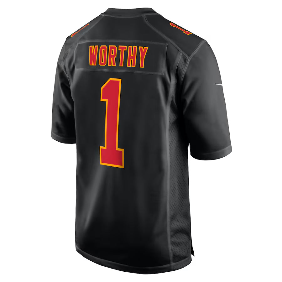 tocy KC.Chiefs #1 Xavier Worthy Player Carbon Black Fashion Game Stitched Jerseys