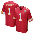 tocy KC.Chiefs #1 Xavier Worthy Player Red Home Game Stitched Jerseys