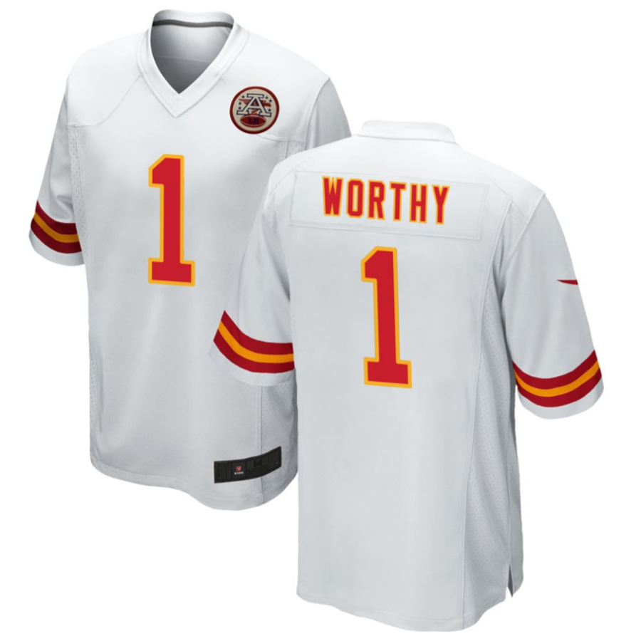 tocy KC.Chiefs #1 Xavier Worthy Player White Home Game Stitched Jerseys