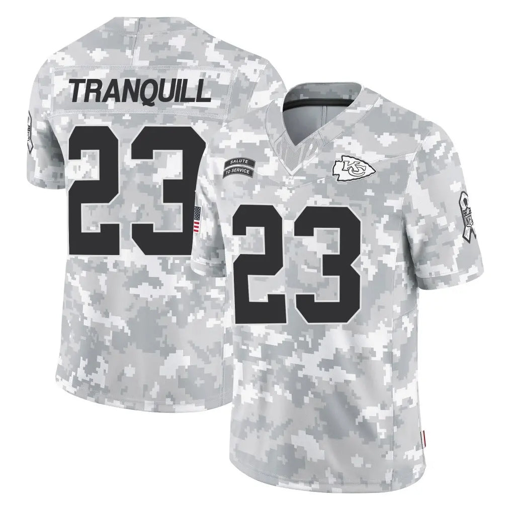 tocy KC.Chiefs #23 Drue Tranquill Player Arctic Camo Salute To Service Limited Game Stitched Jerseys