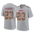 tocy KC.Chiefs #23 Drue Tranquill Player Gray Atmosphere Fashion Game Stitched Jerseys