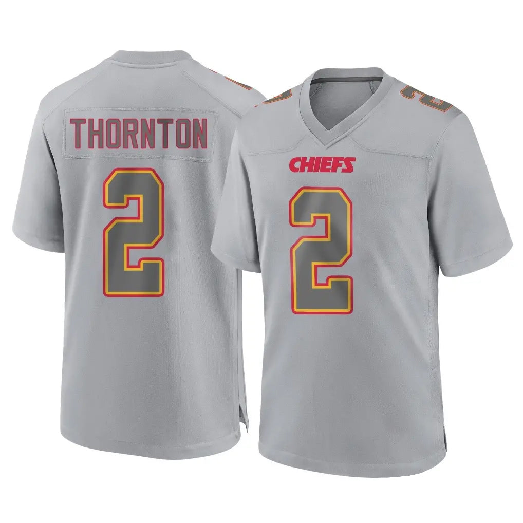 tocy KC.Chiefs #2 Tyquan Thornton Player Gray Atmosphere Fashion Game Stitched Jerseys