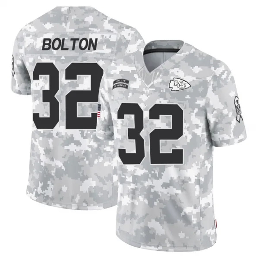 tocy KC.Chiefs #32 Nick Bolton Player Arctic Camo Salute to Service Limited Stitched Jerseys