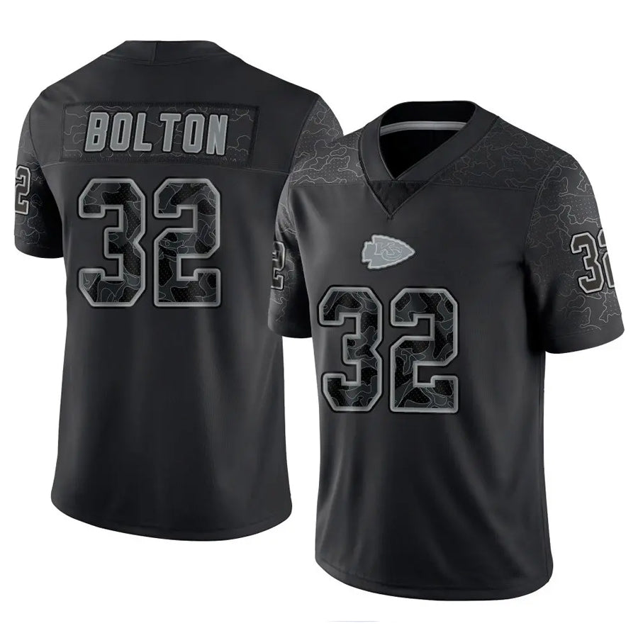 tocy KC.Chiefs #32 Nick Bolton Player Black RFLCTV Limited Stitched Jerseys