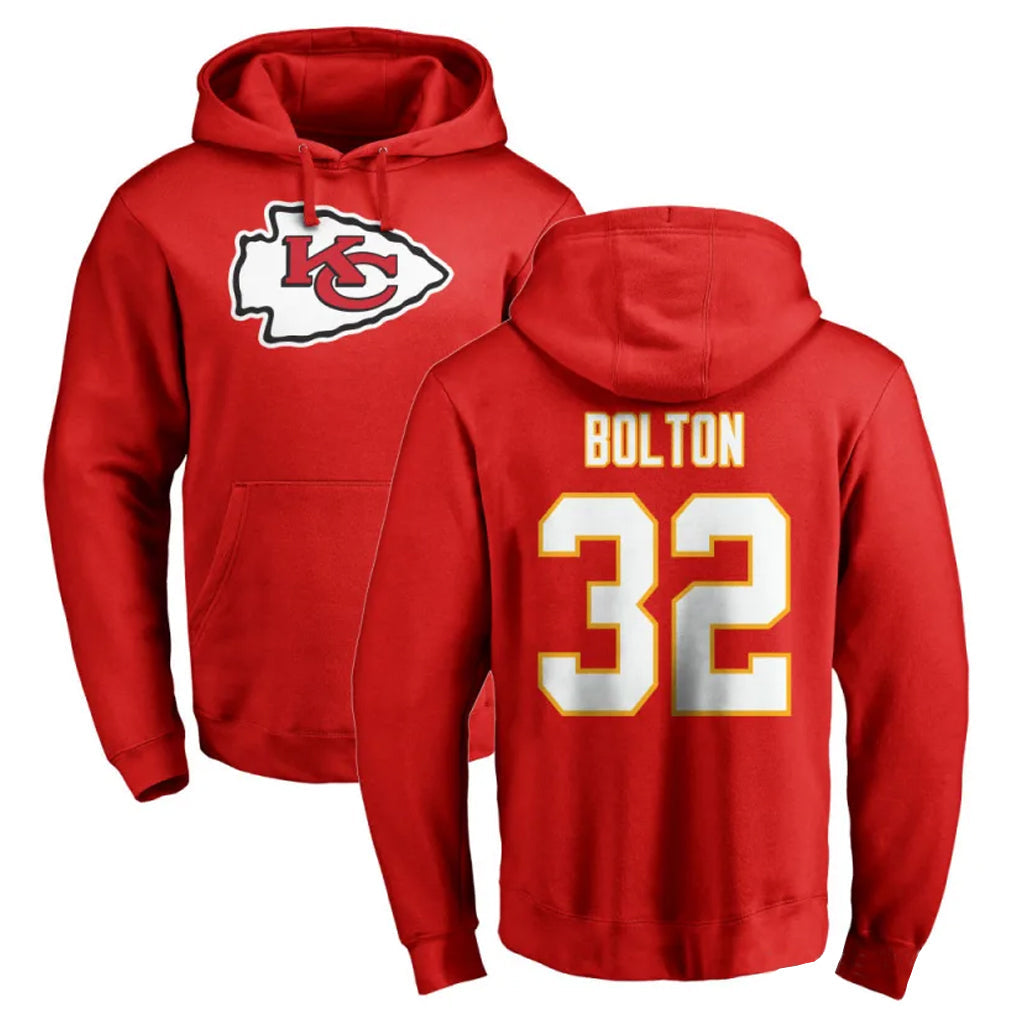 tocy KC.Chiefs #32 Nick Bolton Player Red Pullover Hoodies Stitched Jerseys