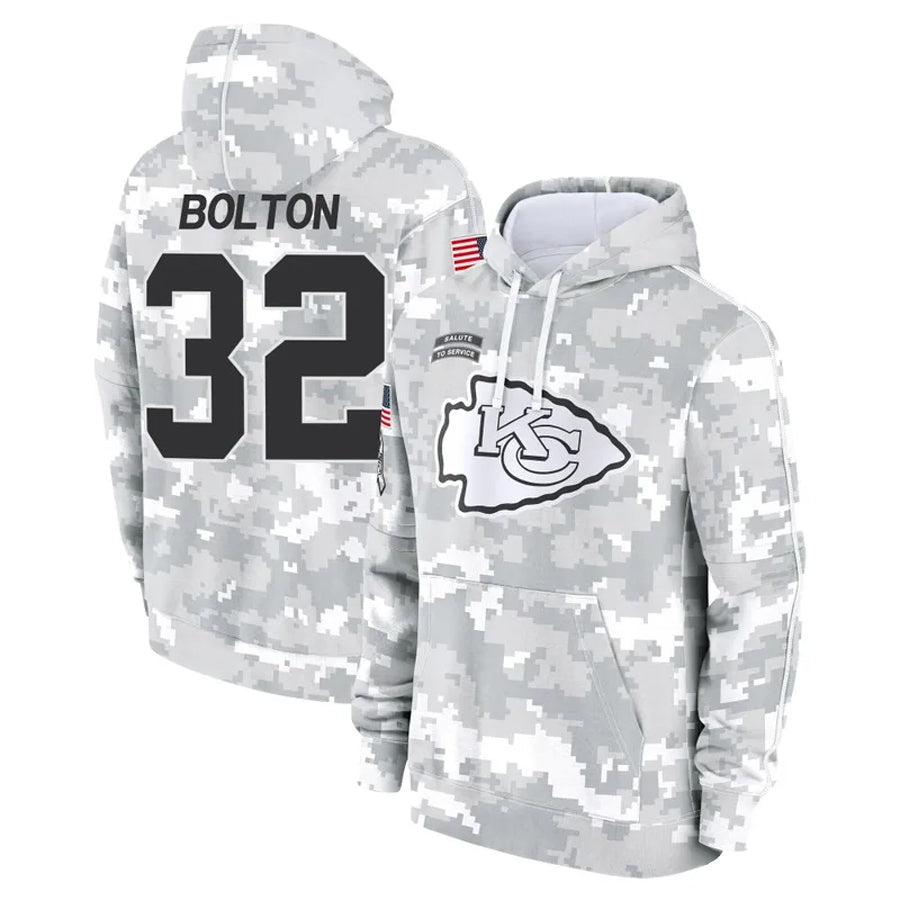 tocy KC.Chiefs #32 Nick Bolton Player Salute to Service Hoodies Stitched Jerseys