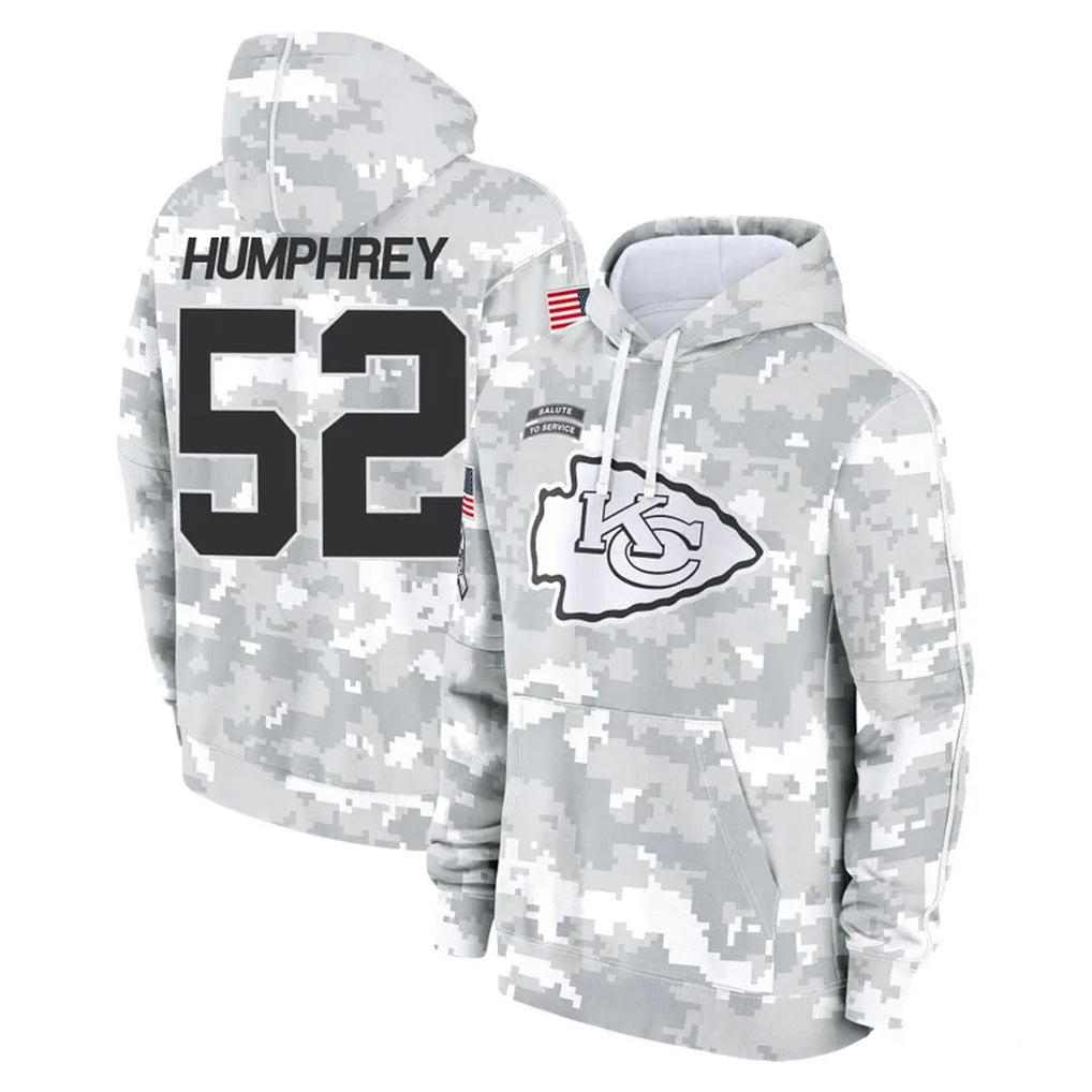 tocy KC.Chiefs #52 Creed Humphrey Player Arctic Camo Salute to Service Hoodies Limited Game Stitched Jerseys