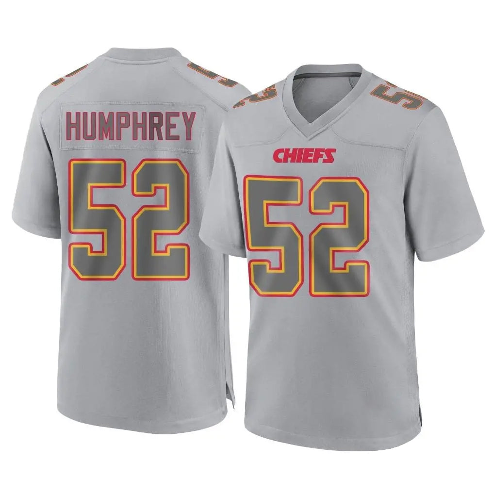 tocy KC.Chiefs #52 Creed Humphrey Player Gray Atmosphere Fashion Game Stitched Jerseys