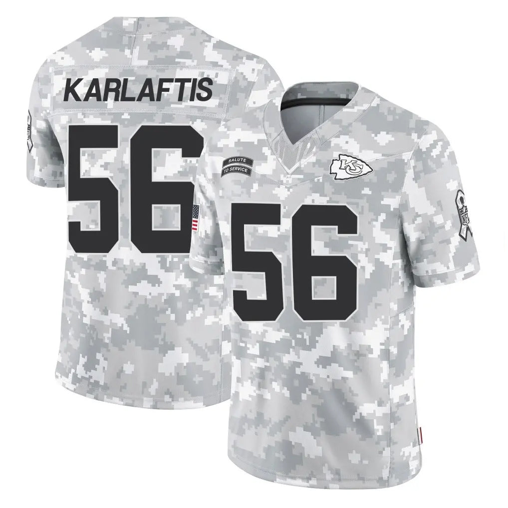 tocy KC.Chiefs #56 George Karlaftis Player Arctic Camo Salute To Service Limited Game Stitched Jerseys