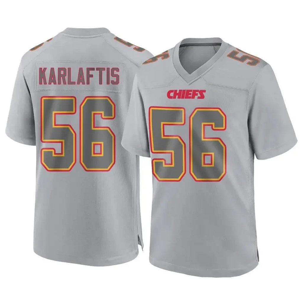 tocy KC.Chiefs #56 George Karlaftis Player Gray Atmosphere Fashion Game Stitched Jerseys