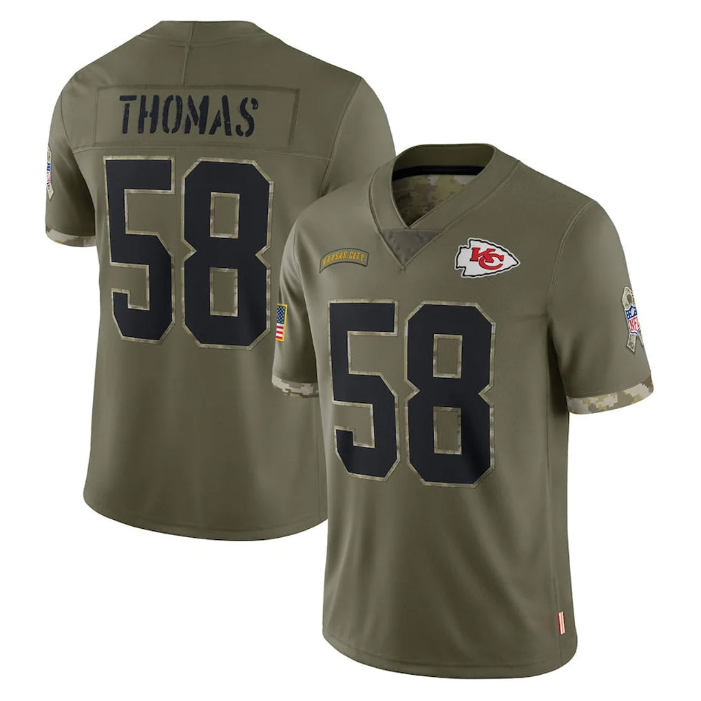 tocy KC.Chiefs #58 Derrick Thomas Player Olive Salute To Service Limited Stitched Jerseys