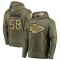 tocy KC.Chiefs #58 Derrick Thomas Player Salute to Service Limited Olive Hoodies Stitched Jerseys