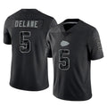 tocy KC.Chiefs #5 Mansoor Delane Player Black Limited Reflective Game Stitched Jerseys