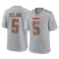 tocy KC.Chiefs #5 Mansoor Delane Player Gray Atmosphere Fashion Game Stitched Jerseys