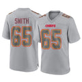 tocy KC.Chiefs #65 Trey Smith Player Gray Atmosphere Fashion Game Stitched Jerseys